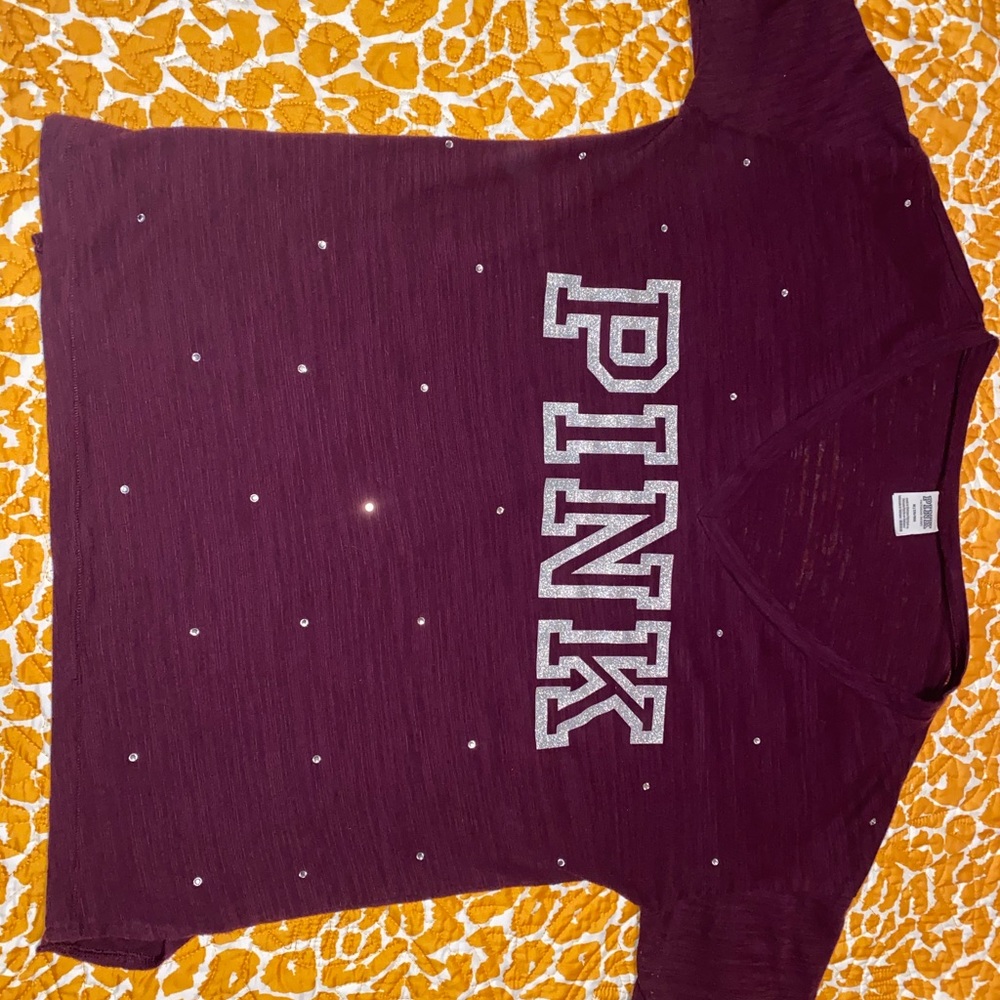 PINK BLING V neck